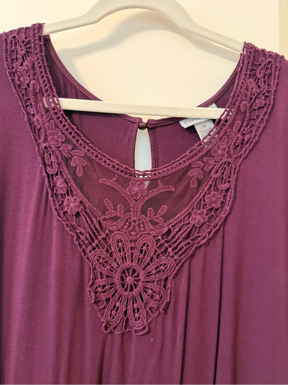 Catherines Lace-Trim Sleeveless Maxi Dress in Plum - Picture 2 of 5